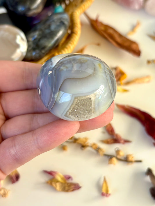 Orca Agate Palm with Druse