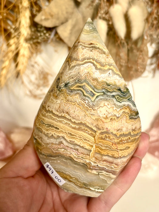 Yellow Lace Agate Flame