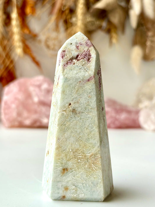 Pink Tourmaline in Quartz Tower