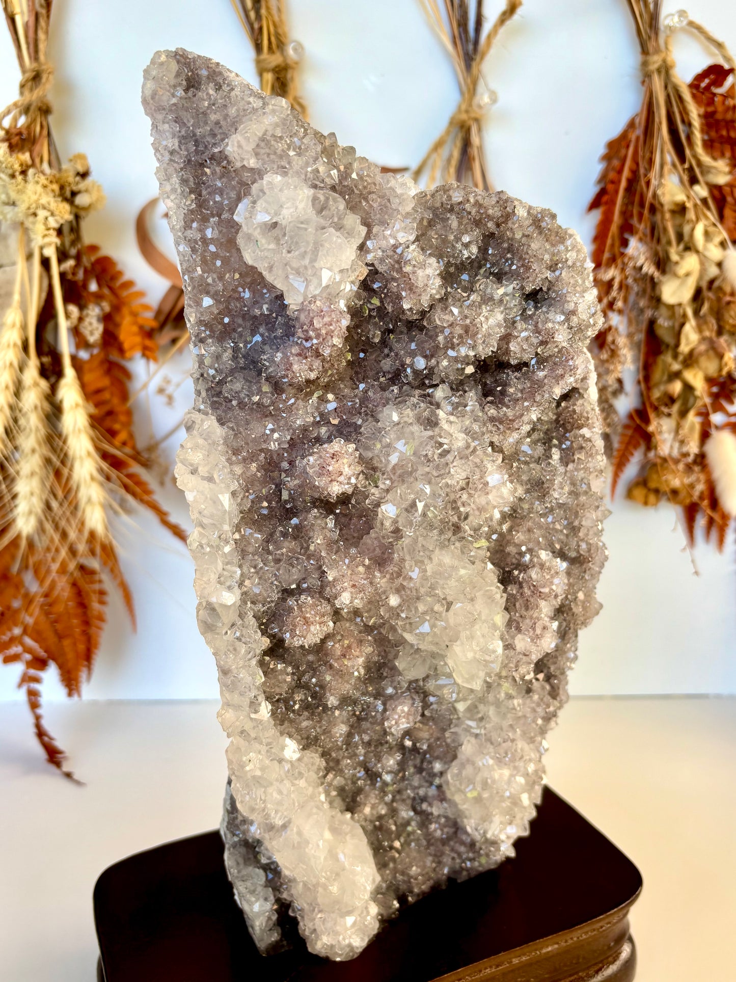 Large Amethyst Cluster slab with stand (Brazil)