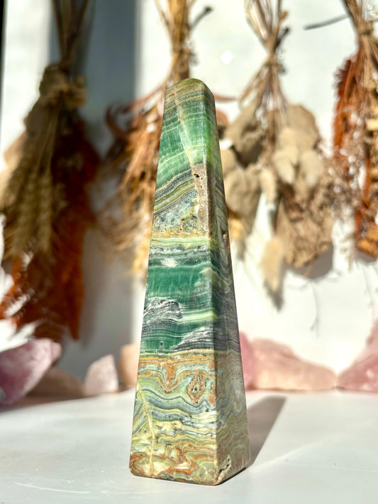 Kiwi Calcite Obelisk