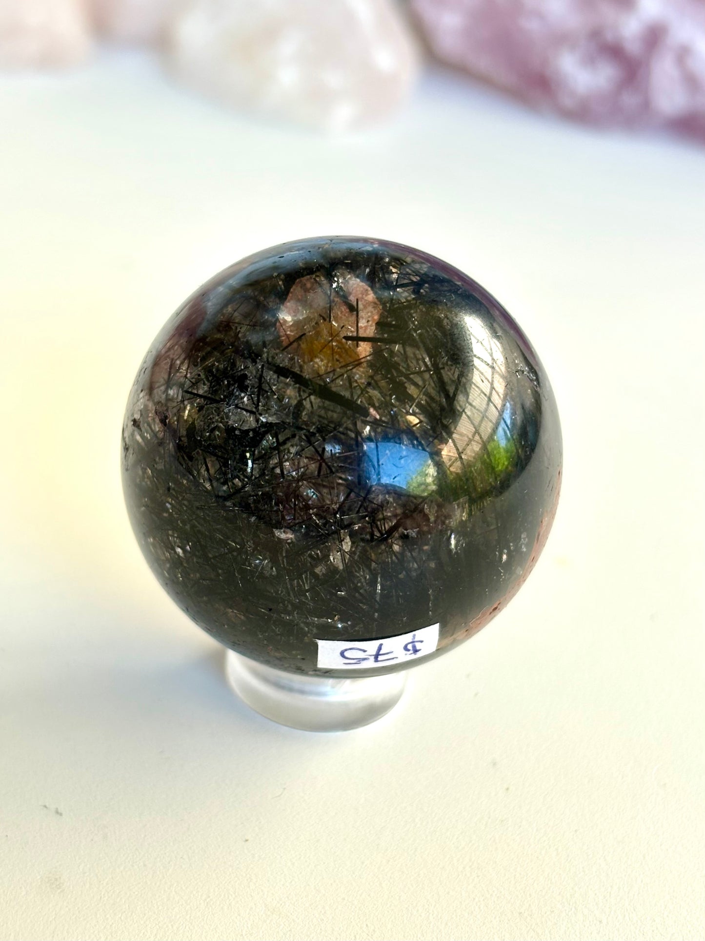 Black Tourmaline in Quartz Sphere