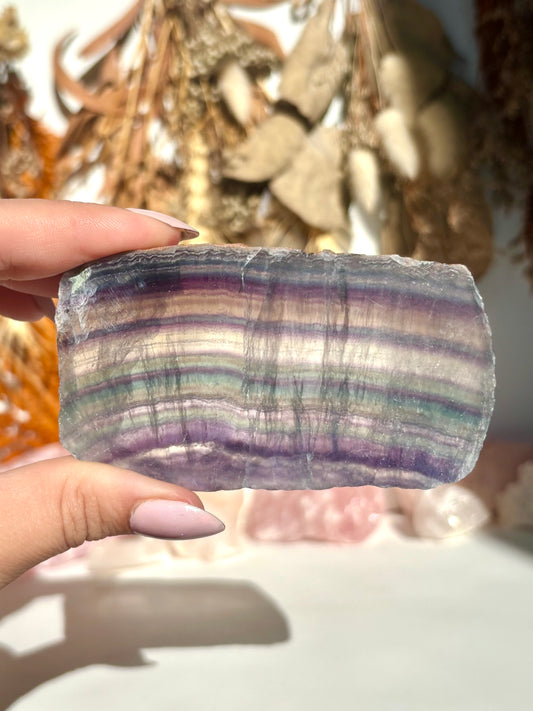 Rainbow Fluorite Slice