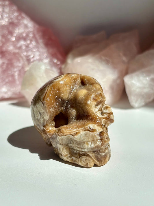 Chocolate Calcite Skull