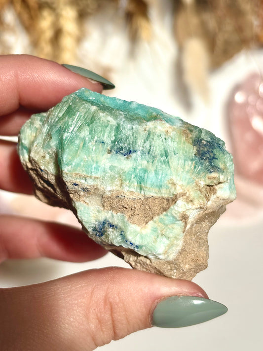 Blue/Green Aragonite with Azurite Raw