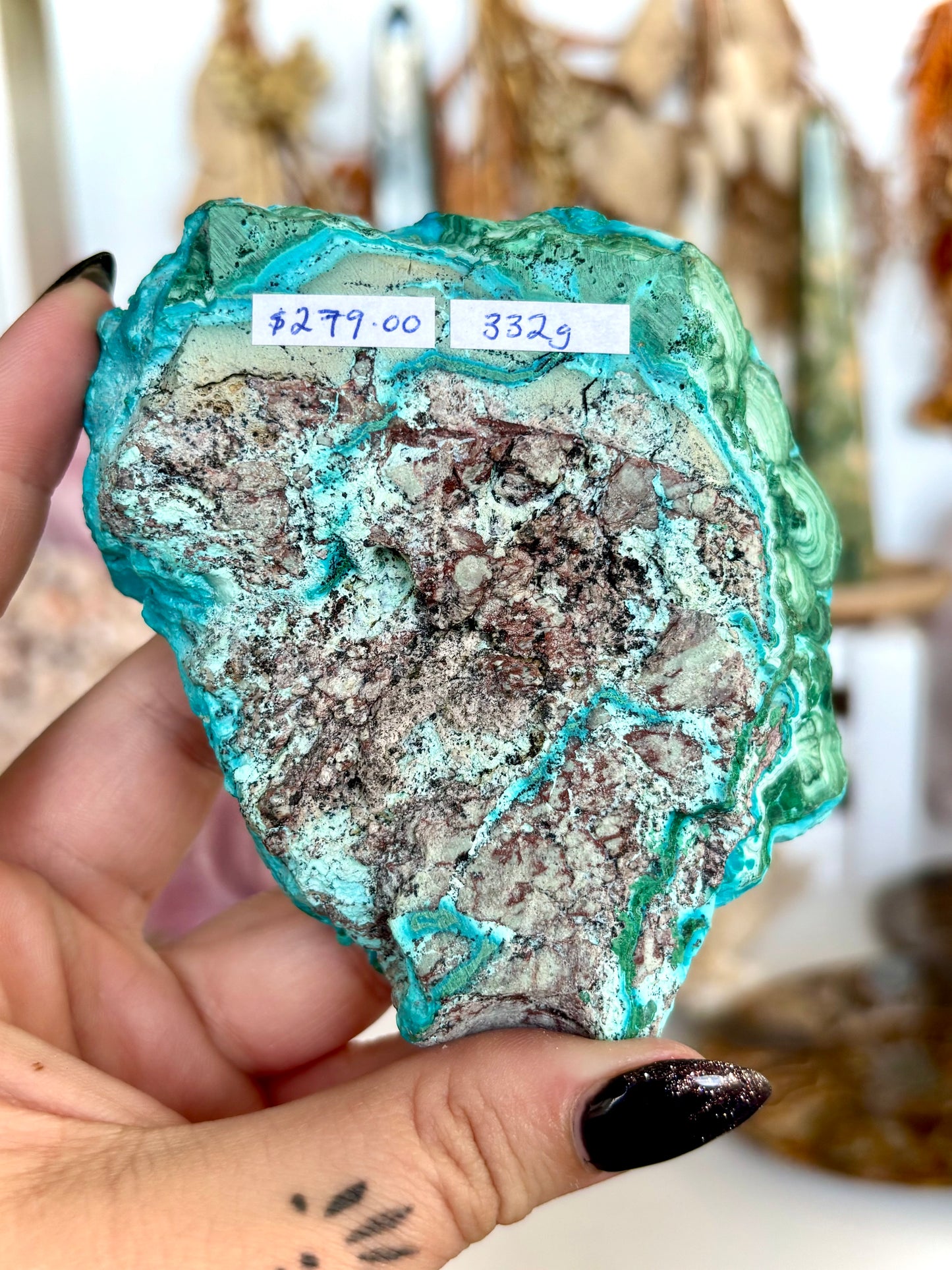 Malachite & Chrysocolla Semi-Polished Freeform