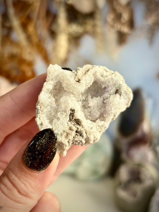 Chalcedony, Quartz & Fluorite Geode aka Spirit Flower Geode