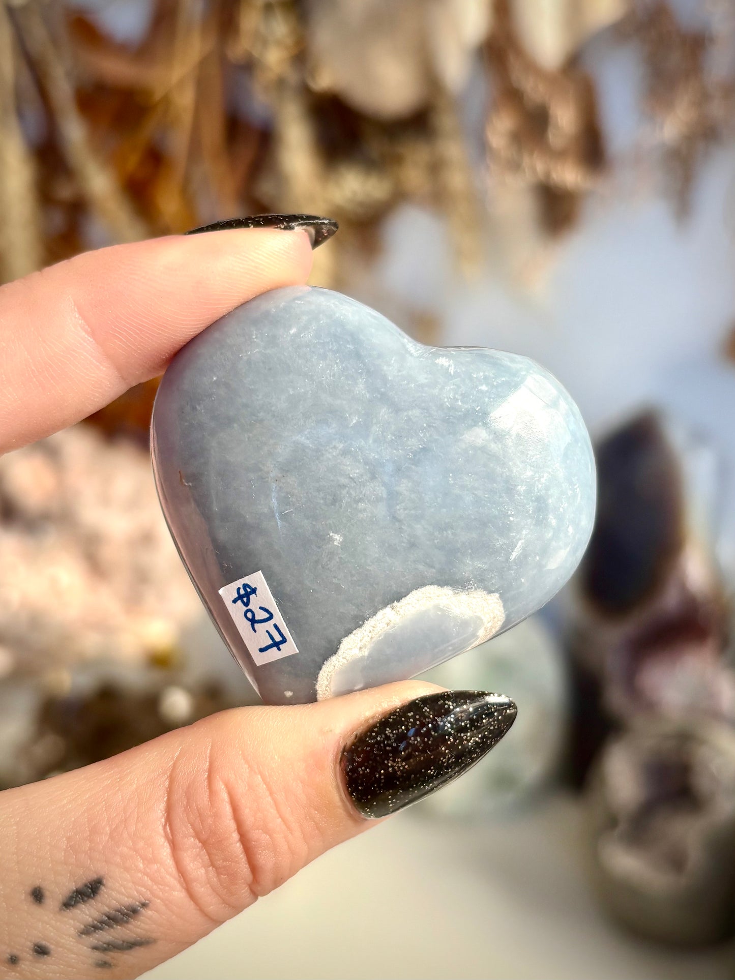 Angelite Heart - Peru
