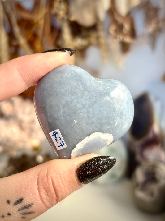 Angelite Heart - Peru