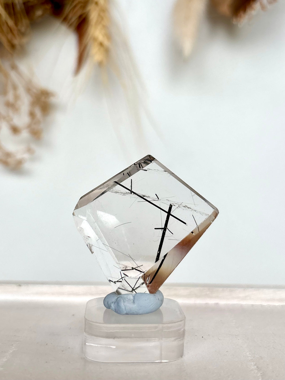 Black Tourmaline in Quartz Polished Freeform with stand (4)