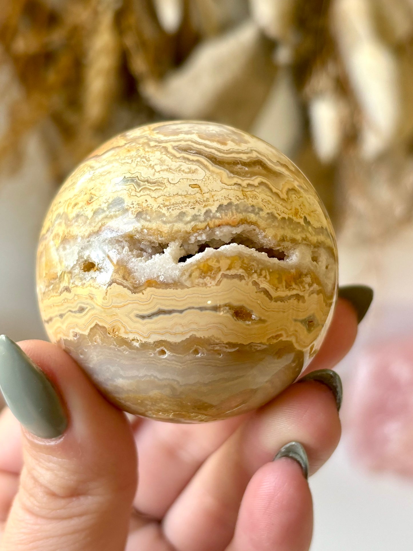 Golden Lace Agate Sphere (B)