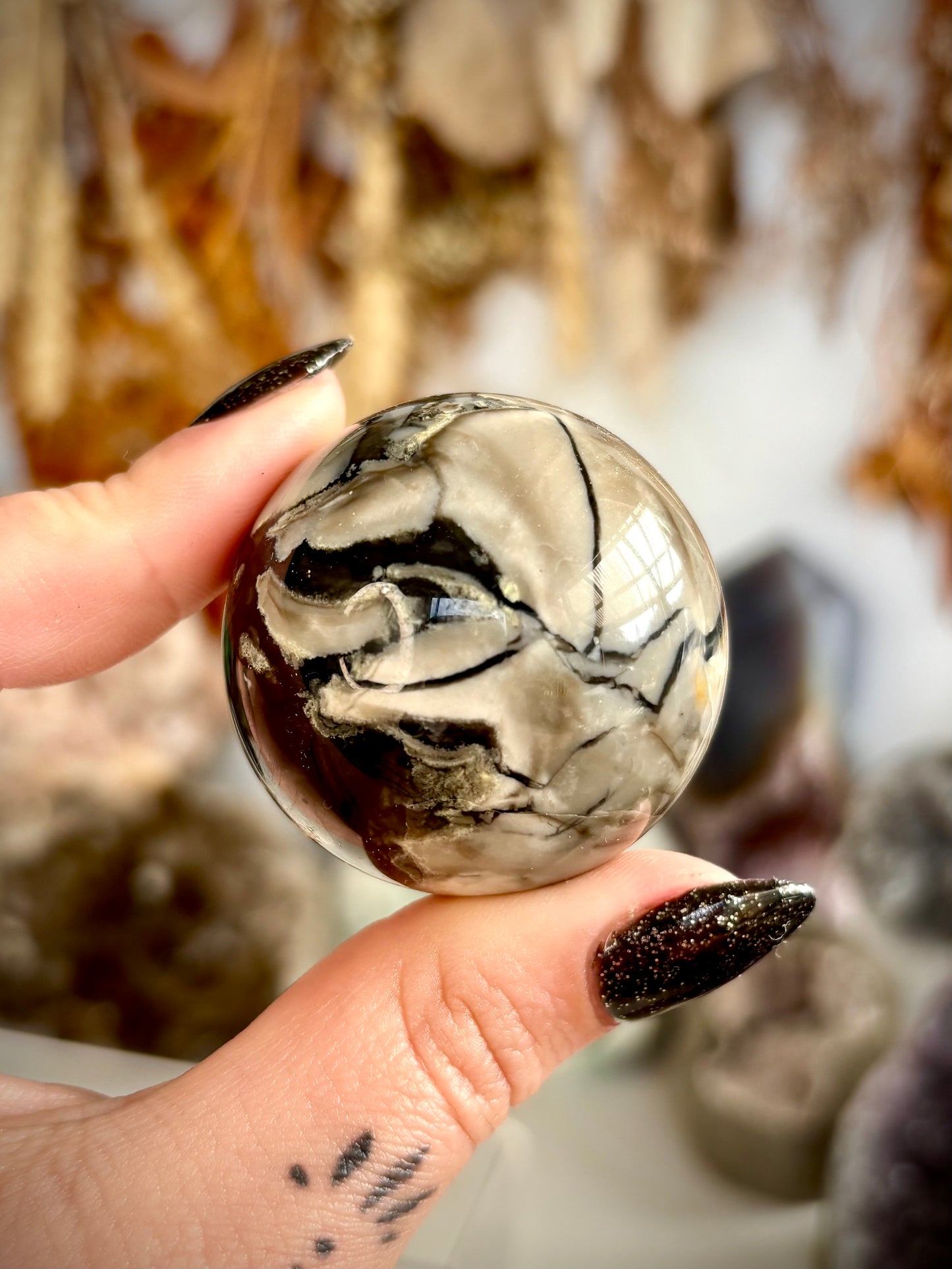 Volcano Agate Sphere (U.V reactive)