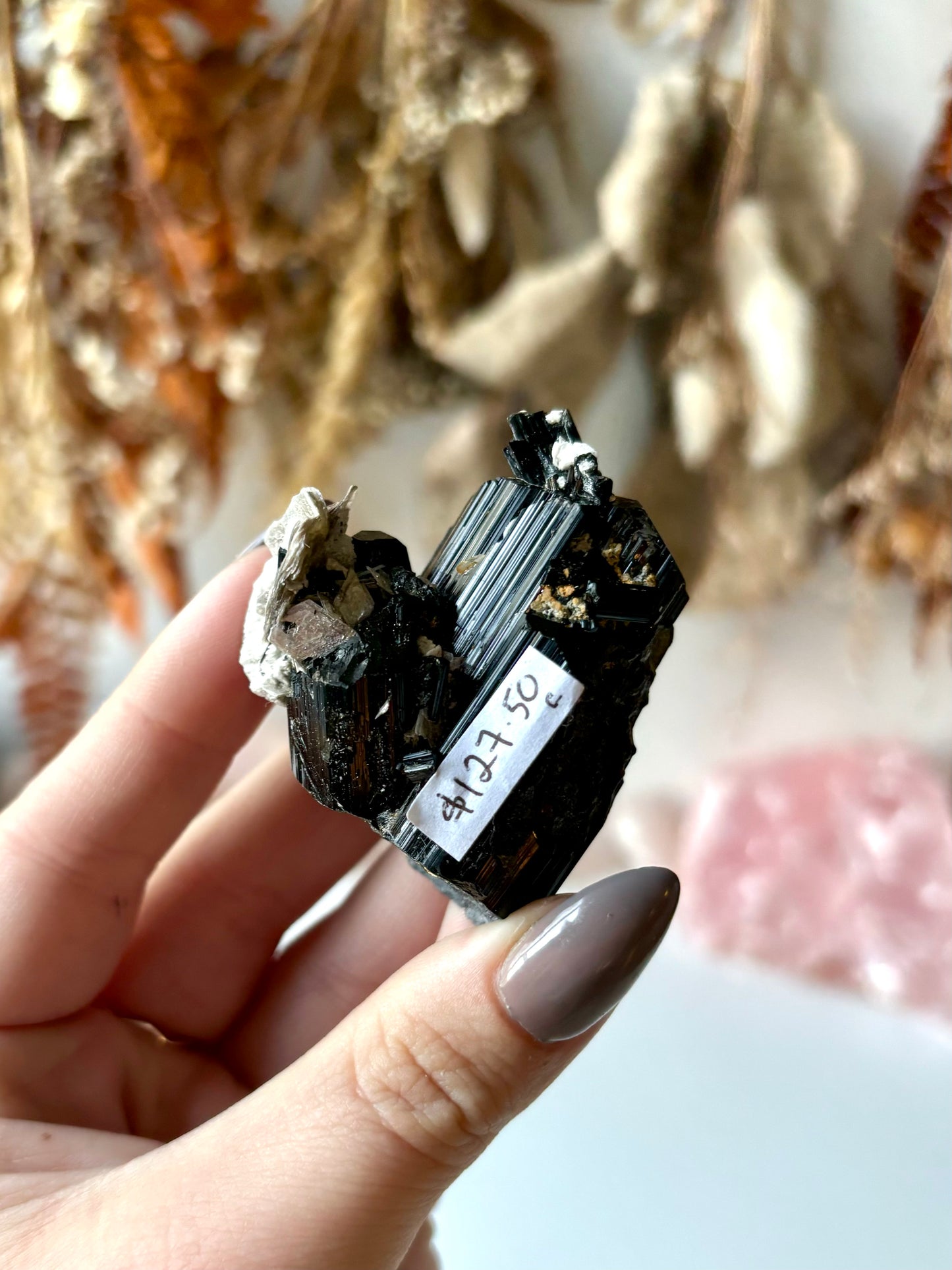 Schorl Tourmaline with a little Muscovite