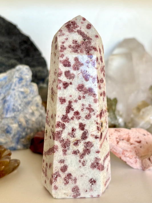 Pink Tourmaline in Quartz Tower