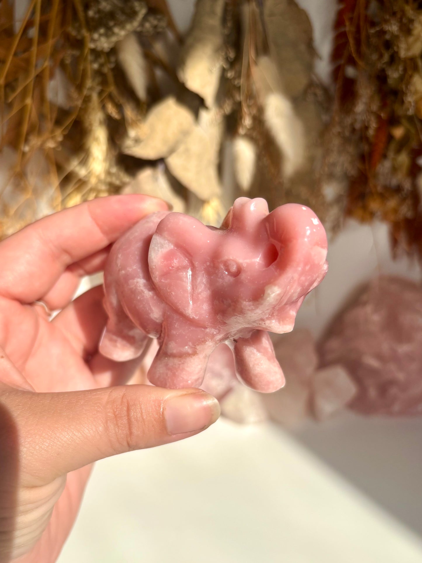 Pink Opal Elephant