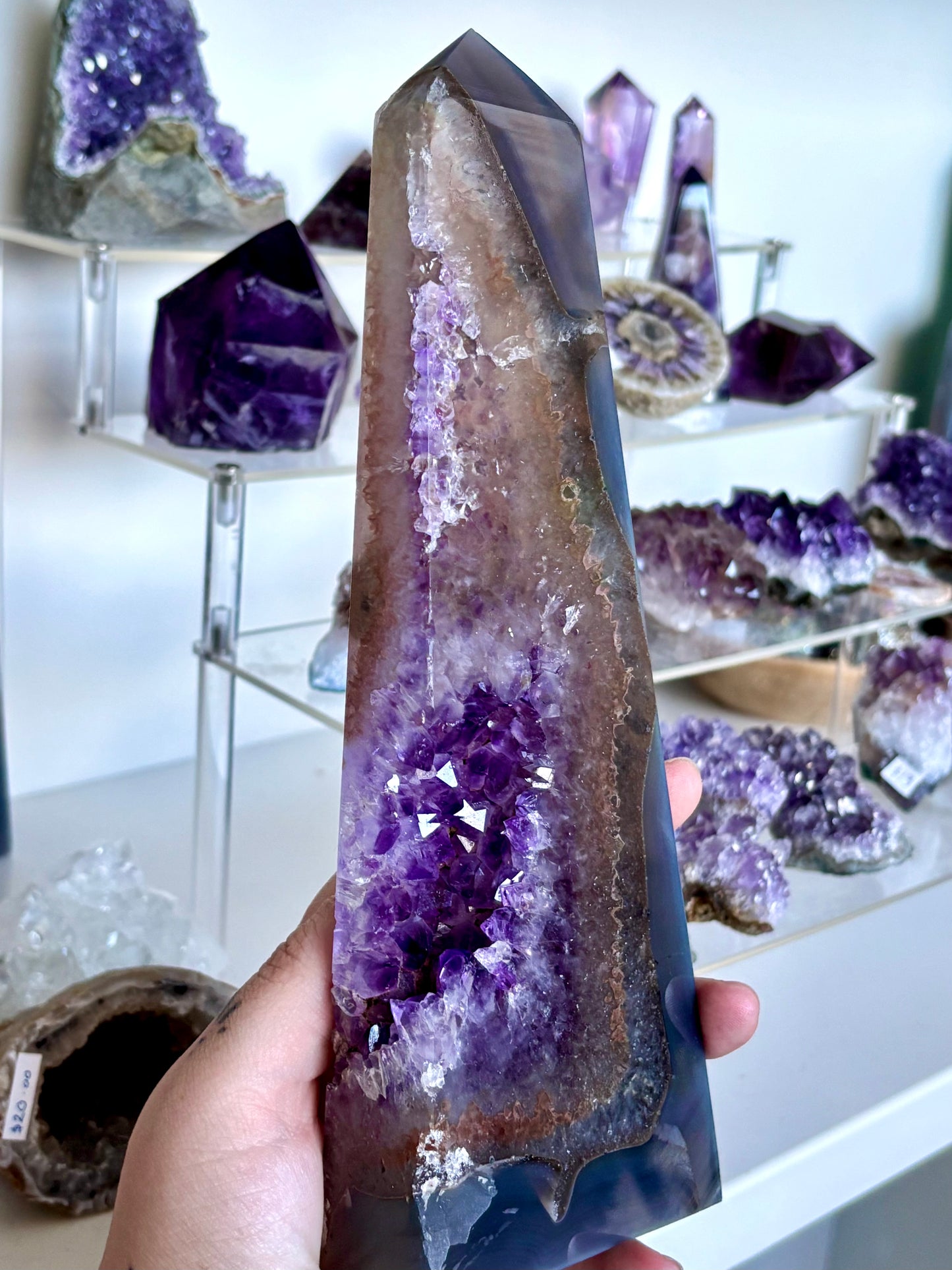 Amethyst & Agate Slab Tower
