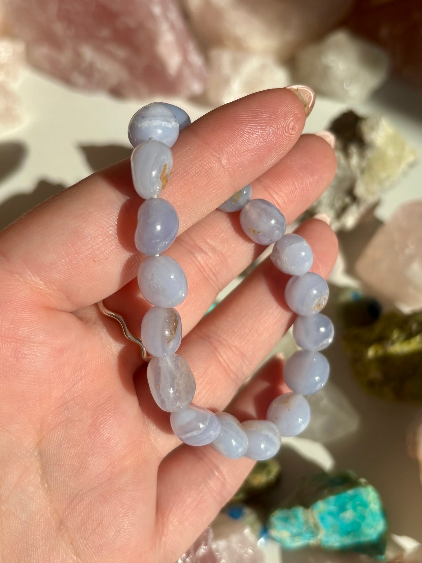 Blue Lace Agate Tumble Bracelet