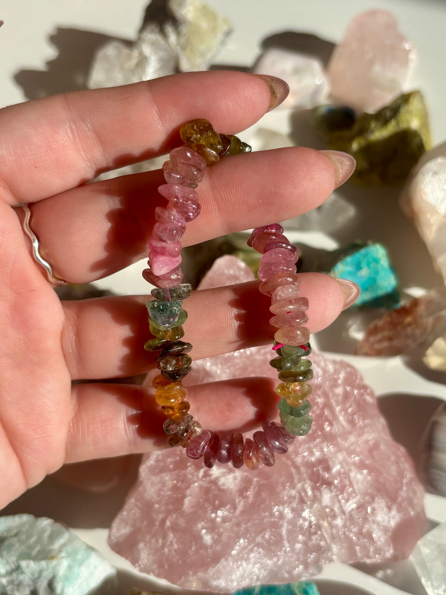 Mixed Tourmaline Chip Bracelet