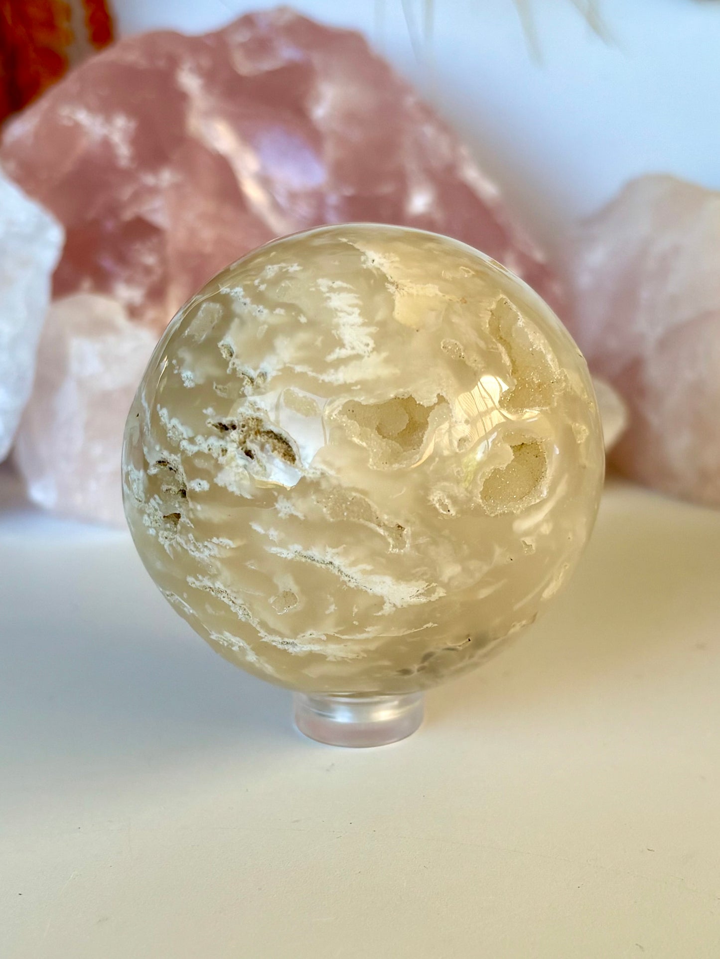 Plume Flower Agate Sphere (Indonesia)