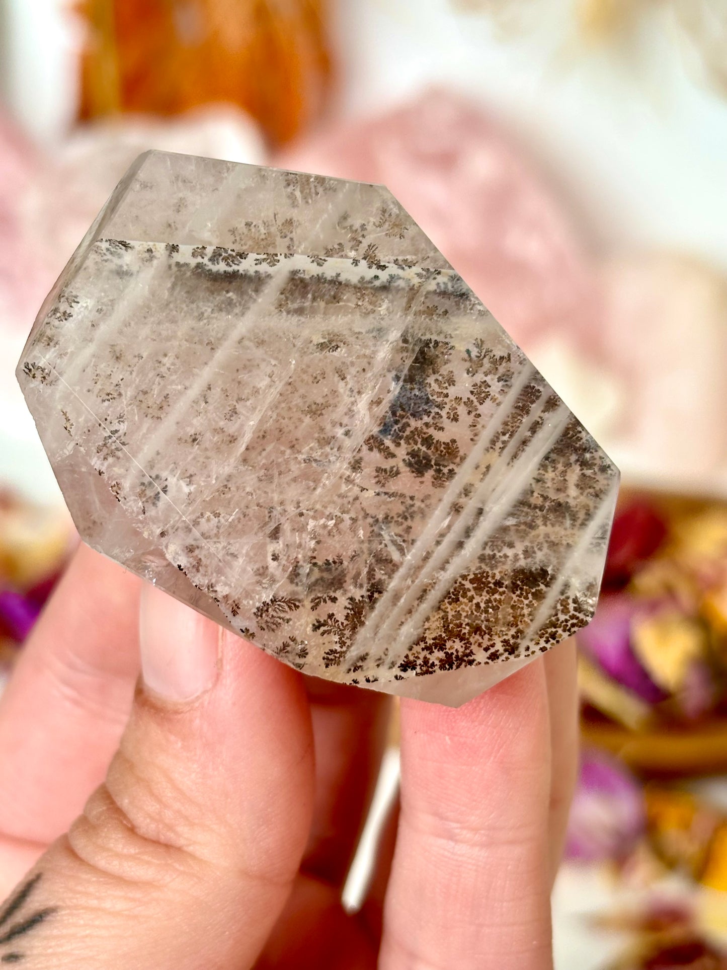 Dendritic Rose Quartz Freeform