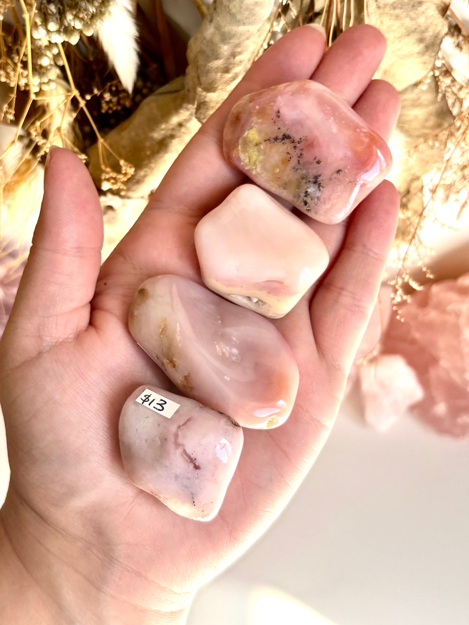 Peruvian Opal Pink Opal Tumbled Stone Pink Andean Opal Tumble