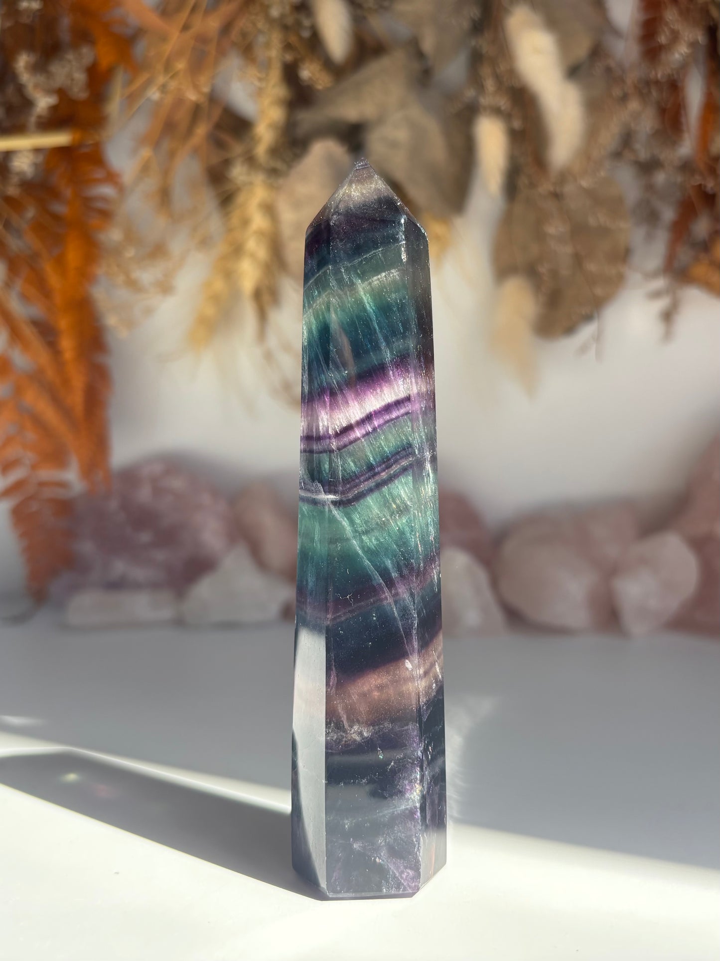 Rainbow Fluorite Tower (B)