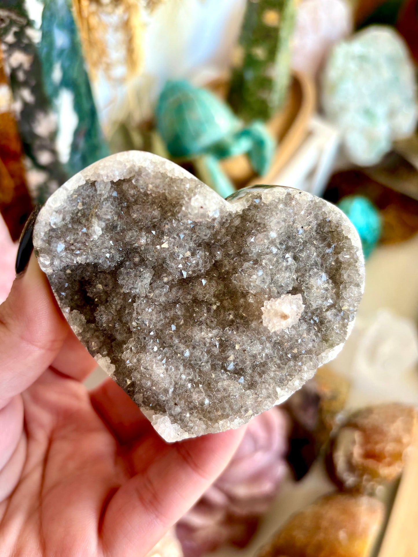 Amethyst Cluster Heart with Stalactite - Brazil