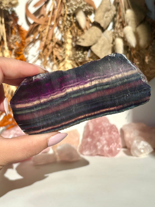 Rainbow Fluorite Slice