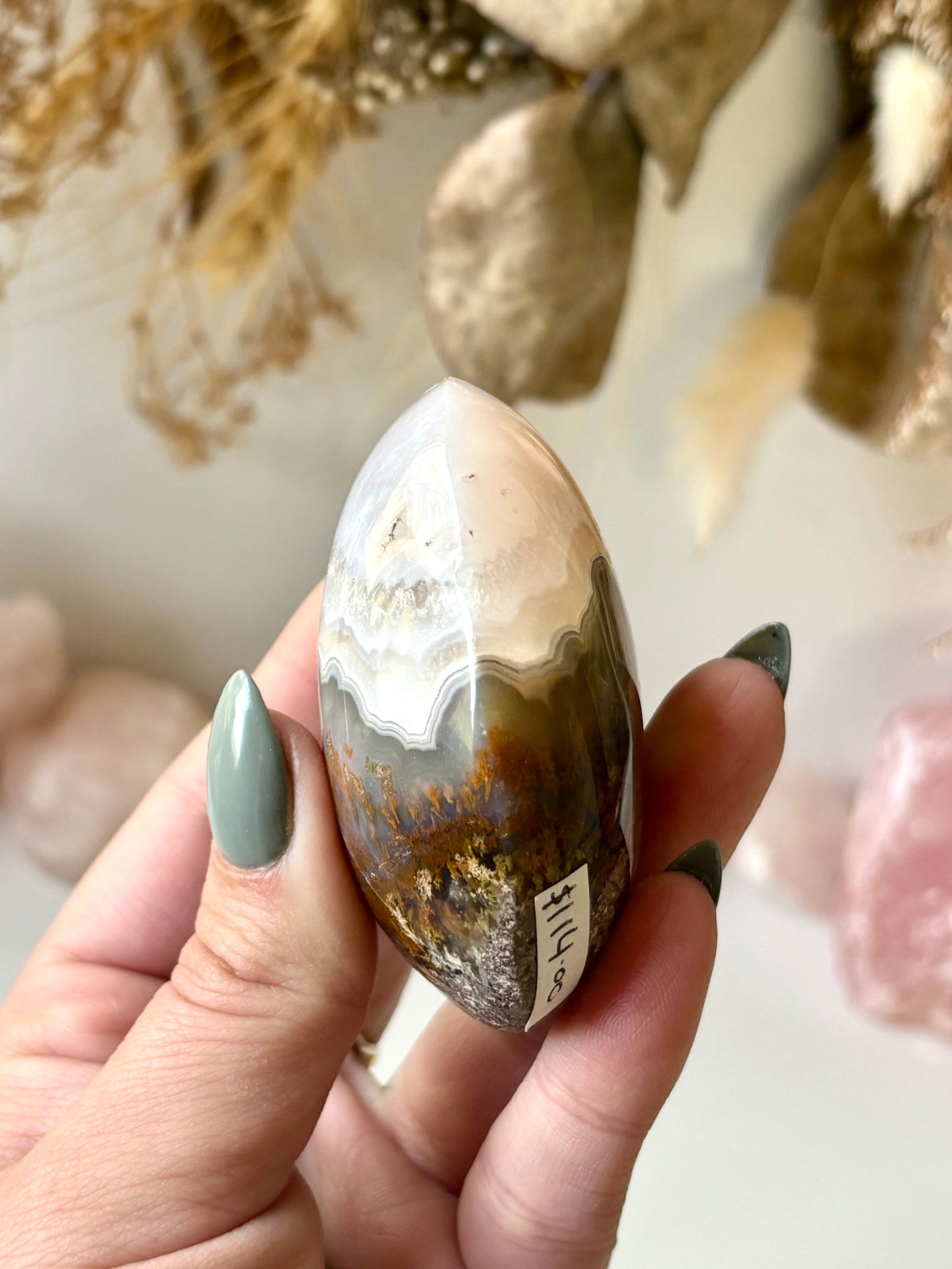 Nebula Agate Palm Stone