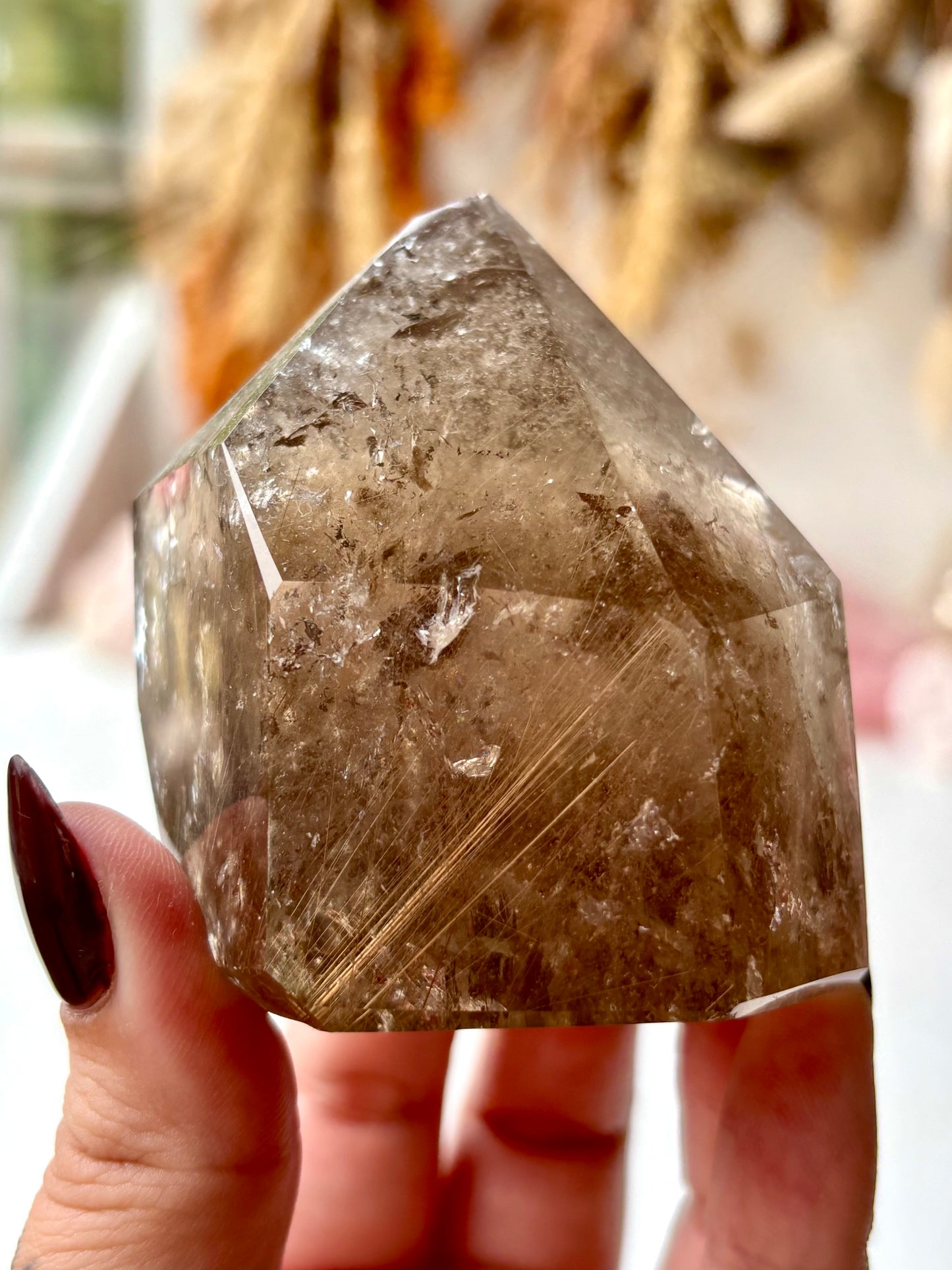 Rutilated Smoky Quartz Tower
