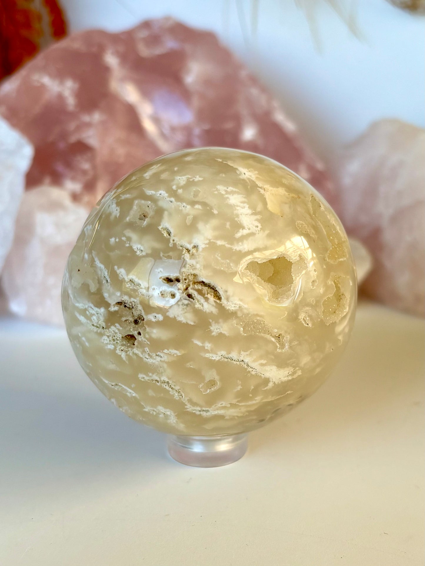 Plume Flower Agate Sphere (Indonesia)