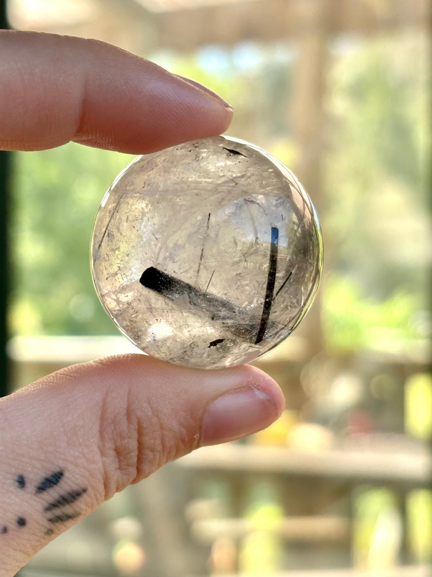 Black Tourmaline in Quartz Sphere