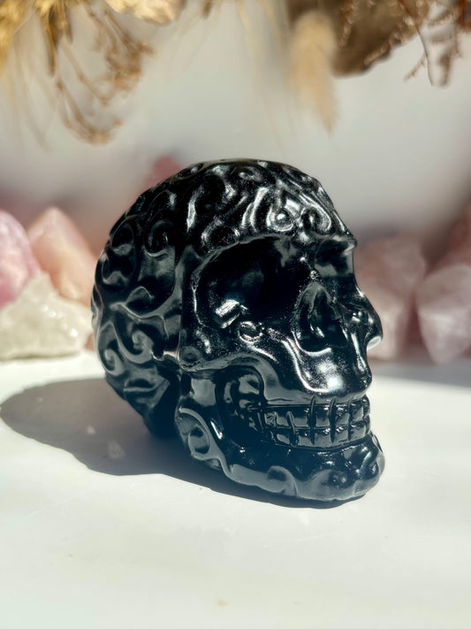 Black Obsidian Candy Skull