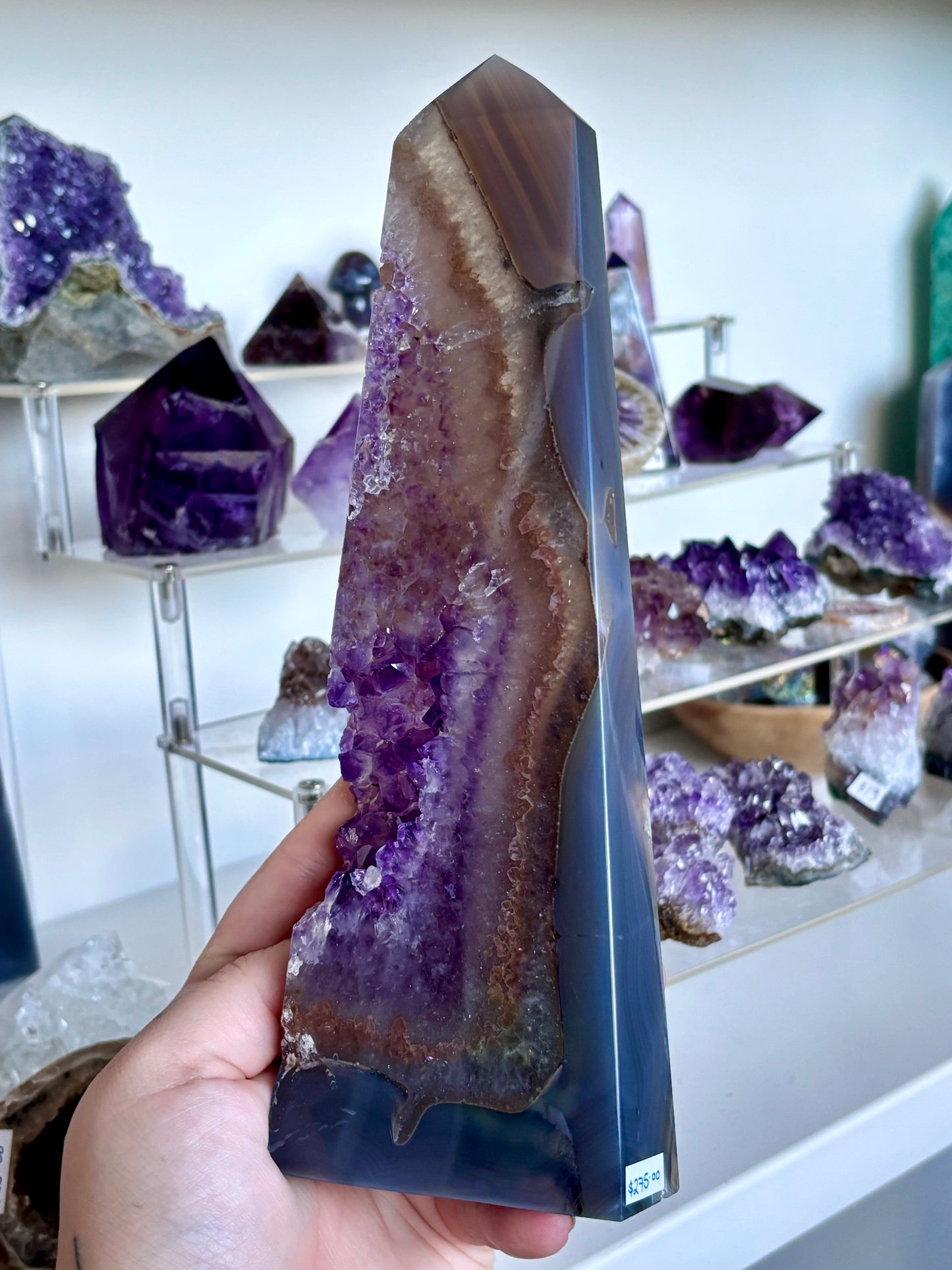 Amethyst & Agate Slab Tower