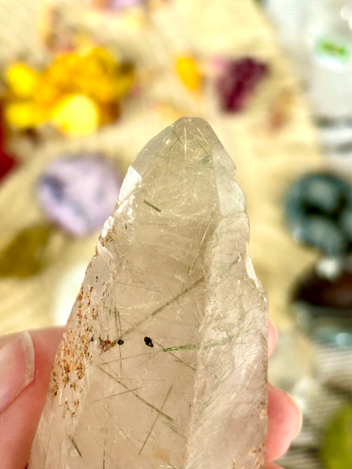 Silver Rutile Included Natural Rough Point