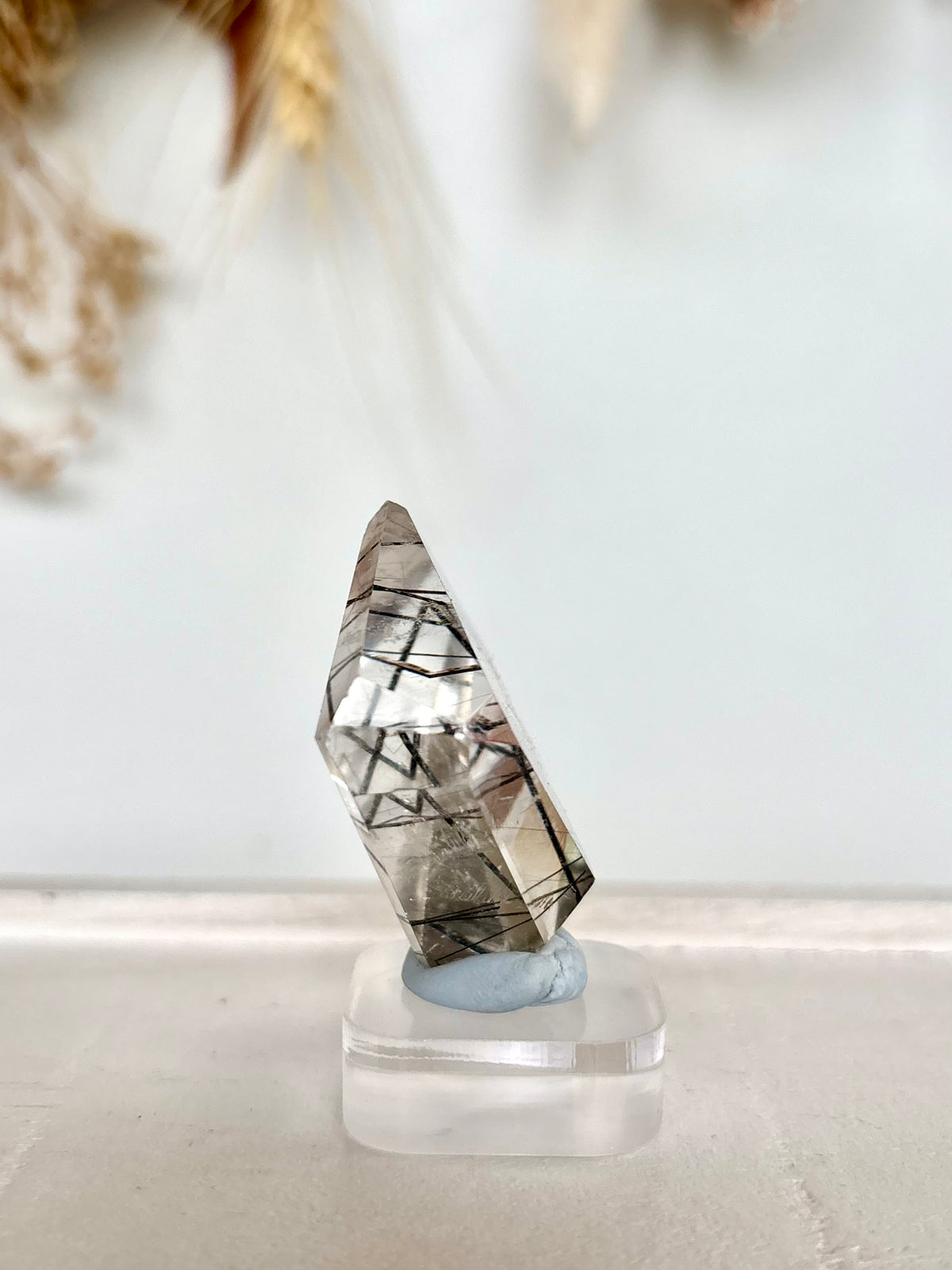 Black Tourmaline in Quartz Polished Freeform with stand (4)