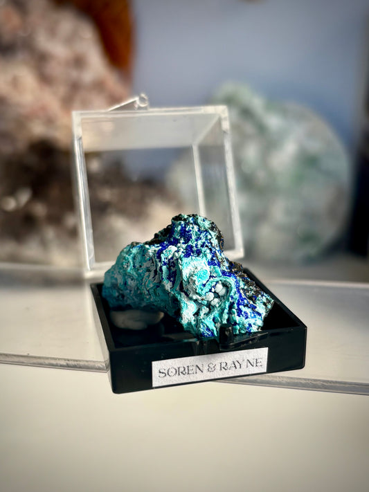 Chrysocolla & Azurite Silica Speciman
