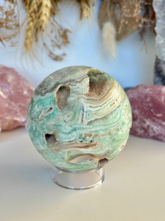 Blue Aragonite Sphere