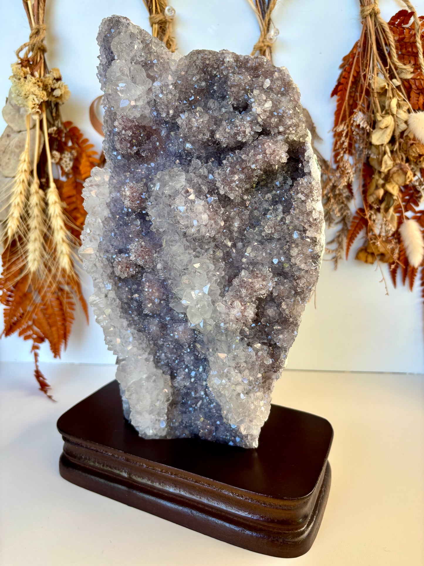 Large Amethyst Cluster slab with stand (Brazil)