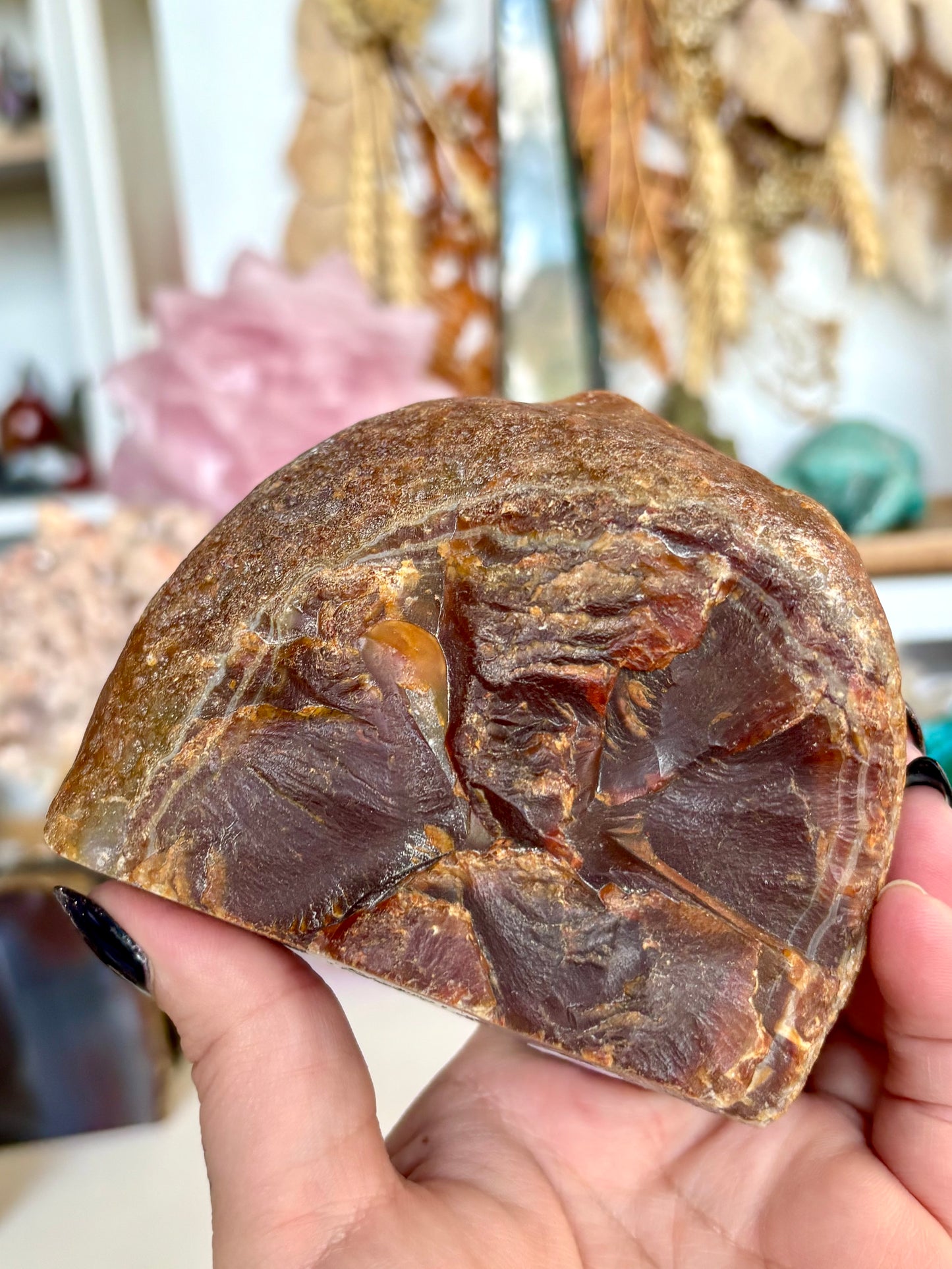 Brazilian Agate Semi-Polished Cutbase