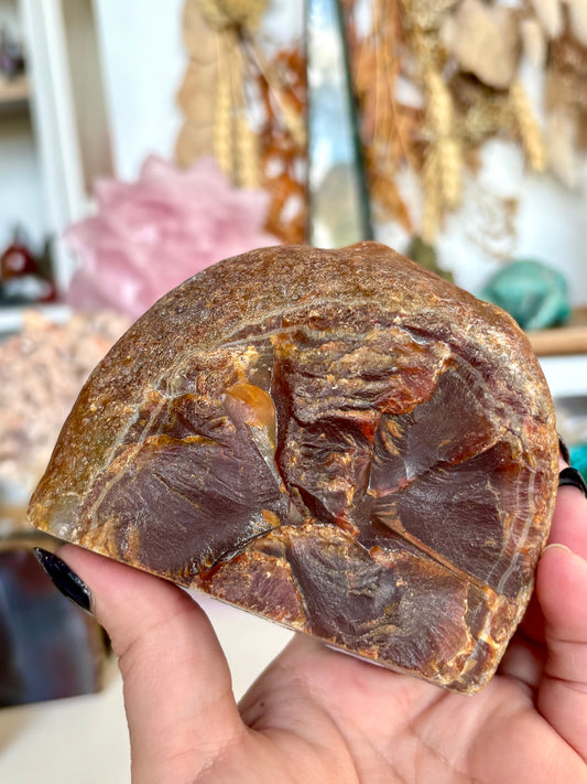 Brazilian Agate Semi-Polished Cutbase