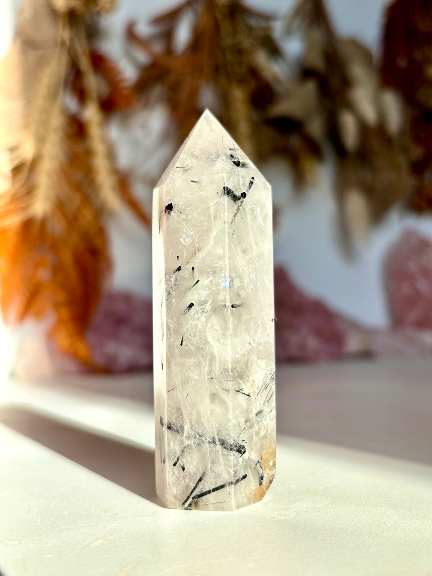 Black Tourmaline in Quartz Point