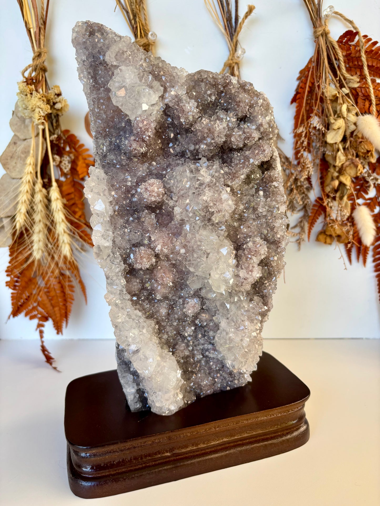 Large Amethyst Cluster slab with stand (Brazil)