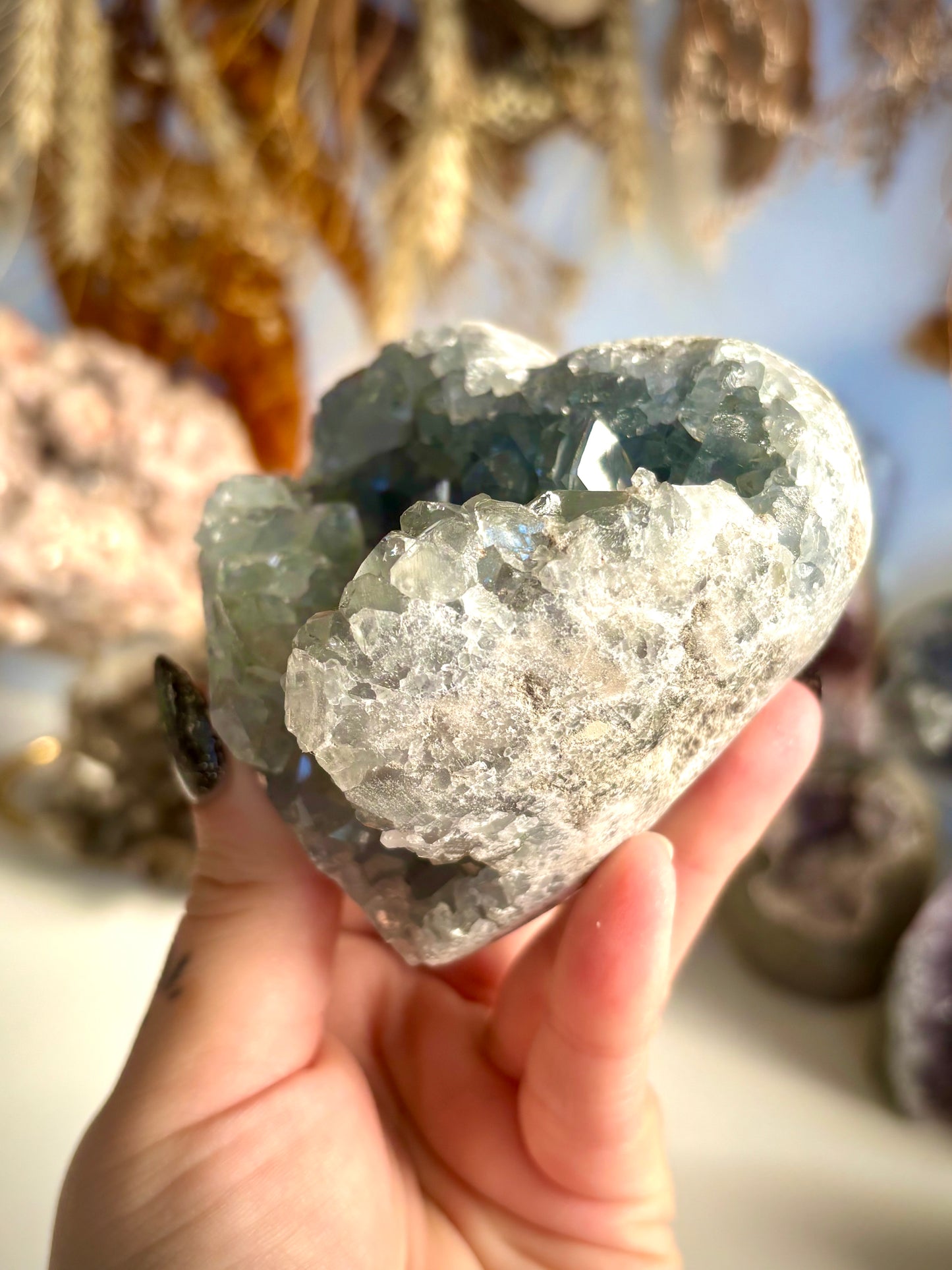 Celestite Geode Heart
