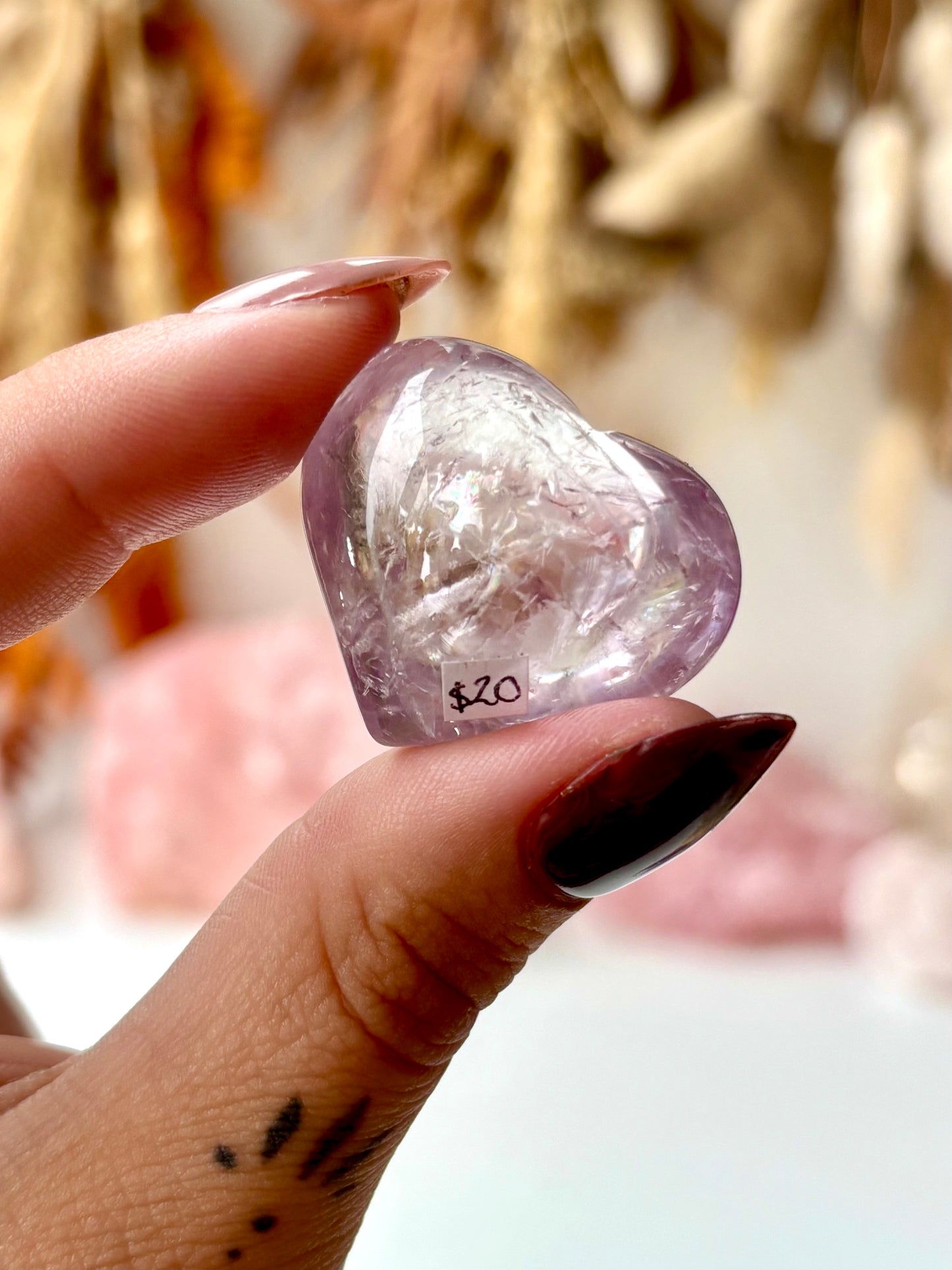 Amethyst Puffed Heart