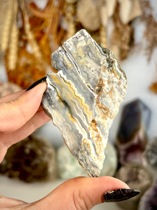Black & Yellow Crazy Lace Agate Slab -Indonesia