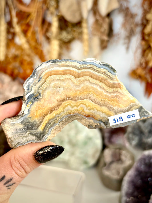 Black & Yellow Crazy Lace Agate Slab -Indonesia
