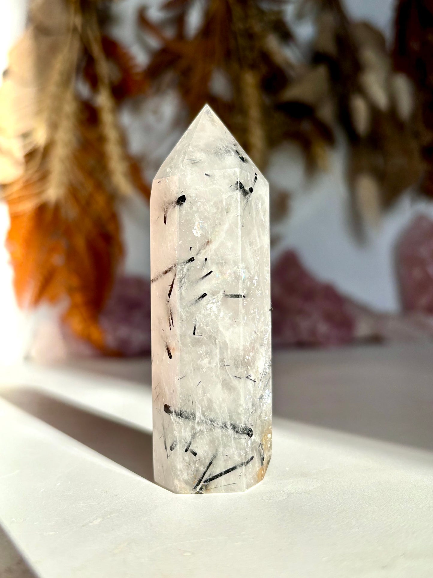 Black Tourmaline in Quartz Point