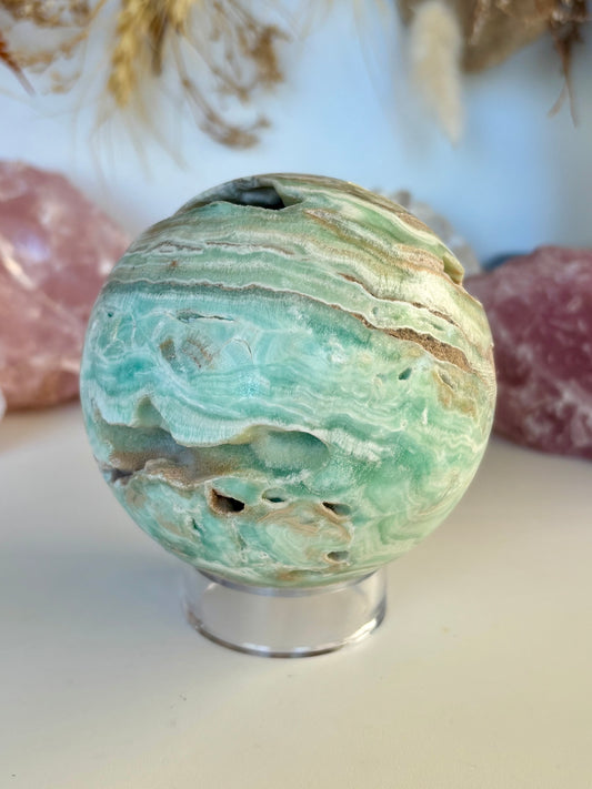 Blue Aragonite Sphere