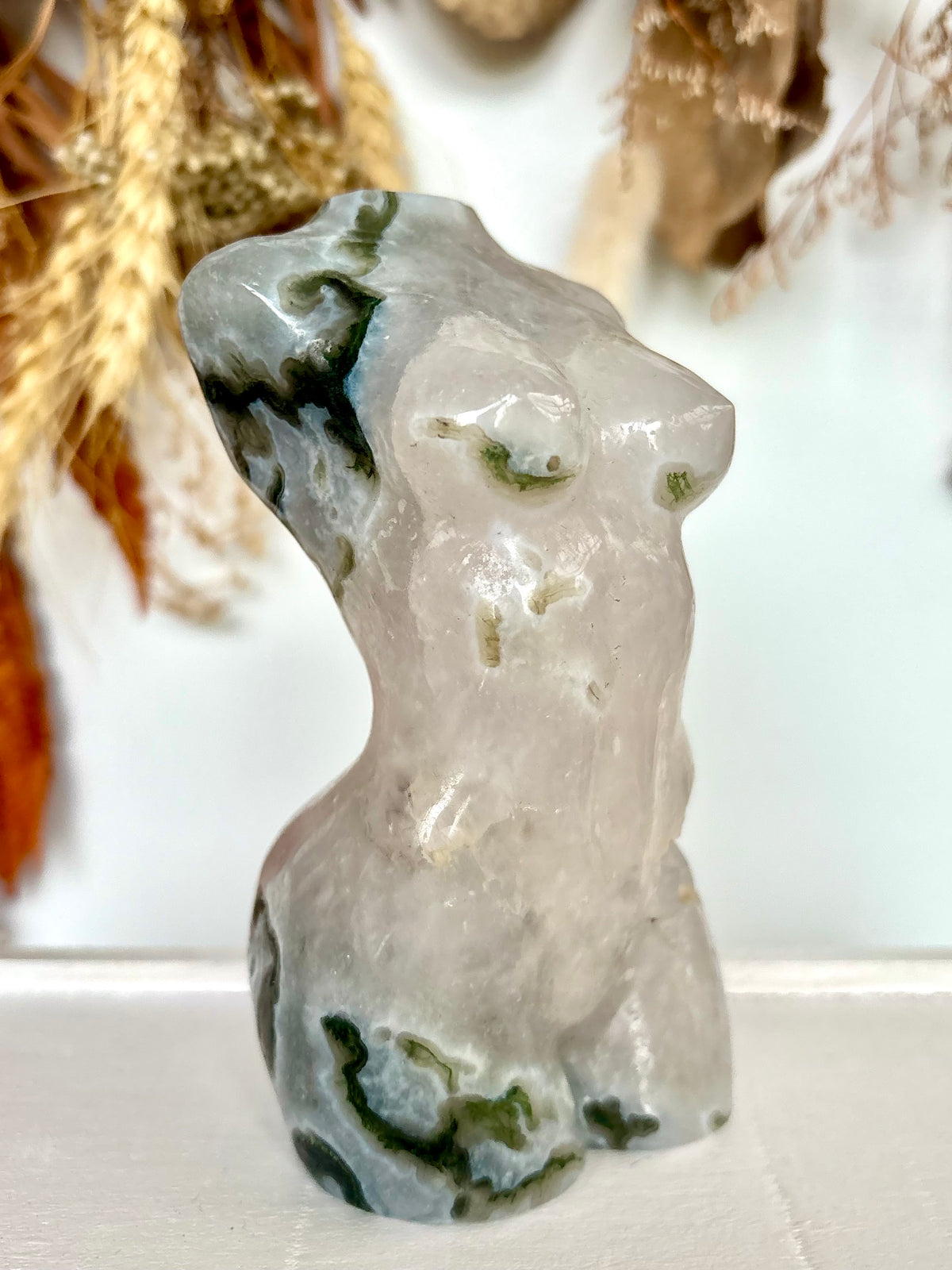 Moss Agate Druse Woman